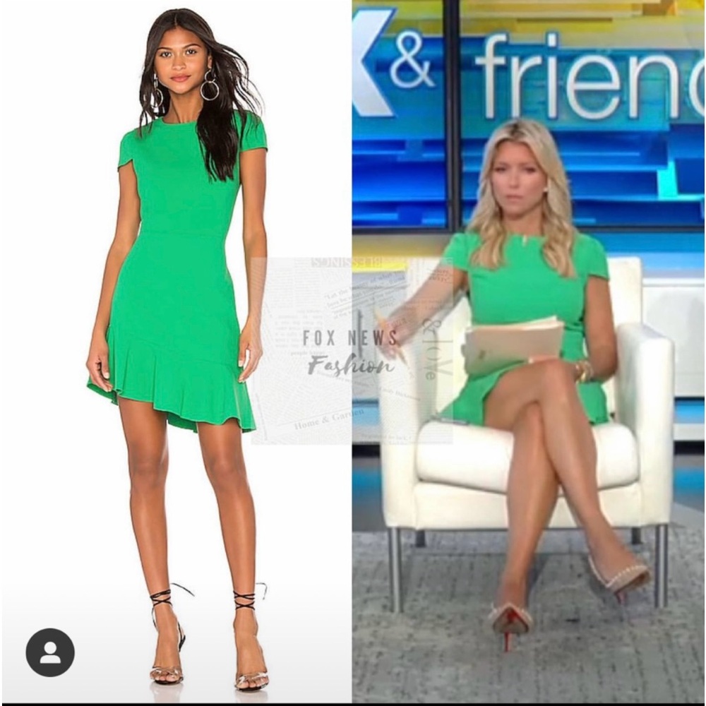 Alice + Olivia Fable Ruffle Dress in Mint Kelly